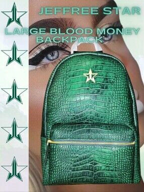 Jeffree Star Green Croc Backpack with Gold Star Accent
